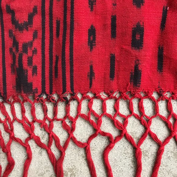 Vintage Handwoven Mexican Cotton Wrap - Picture 3 of 4